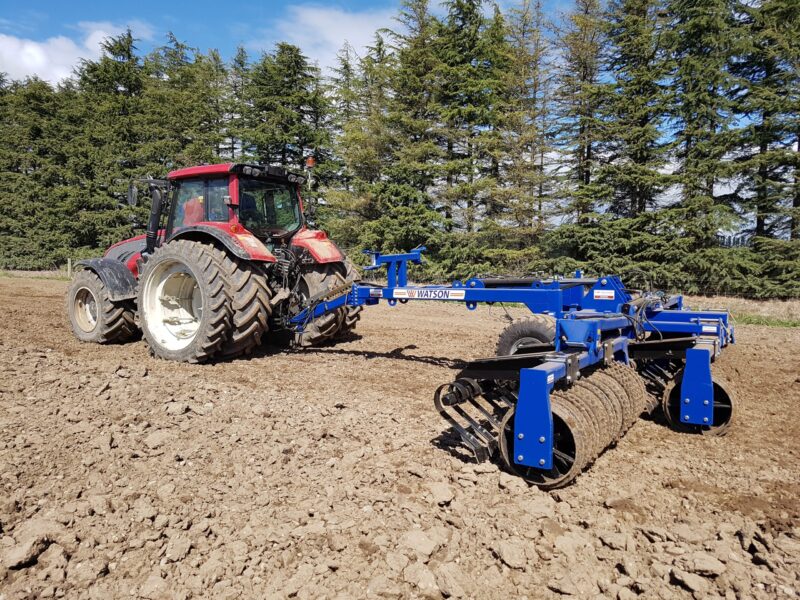 Walter Watson Rollers cultivating large paddock. Available from North Canterbury Equipment